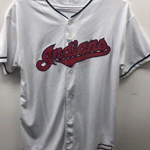MLB Jose Ramirez 11 Indians button down Jersey